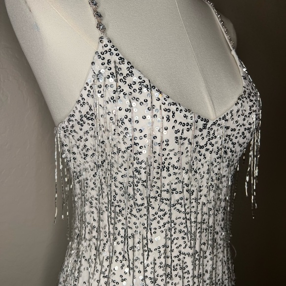 The Sparks Fly Mini Dress | Silver Beaded Fringe | Show Me Your Mumu - Picture 11 of 16